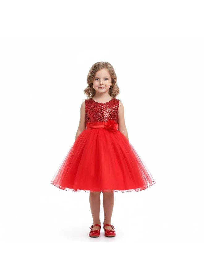 Bidani Red Sparkle Tulle Party Dress